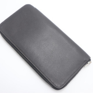 HERMES/アザップ シルクイン》ラウンドファスナー ABランク グレー 美