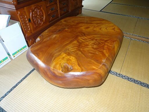 天然木☆欅／けやき／ケヤキ テーブル 置物 オシャレ 木工工芸品 希少材