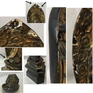 c951 木彫 仏像 観音様 木箱入り 仏教美術