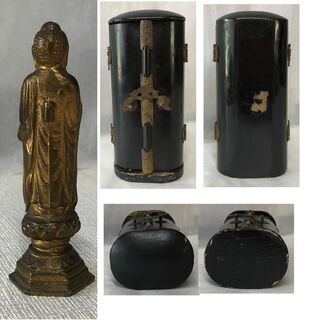 c952 銅製 仏像 観音様 厨子入り 銅器 仏教美術