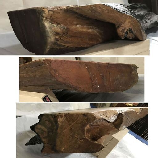 c954 黒柿 古材 板 長さ90cm 厚み8cm 古材 老木 クロガキ 台 敷板 花台
