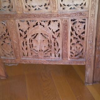 4連折りたたみ 衝立◇ビンテージ 木製 高さ154Cm 幅50Cm x 4 レトロ 訳