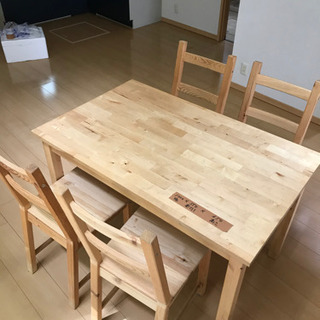 【ネット決済】IKEA ダイニングテーブル　イス4脚セット
