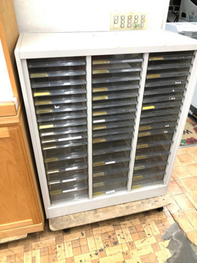 クリアトレーキャビネット 書類棚 収納棚 (幅90奥行45高さ110cm) 税込5000