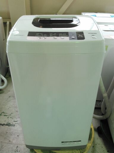 安心の一年保証！  日立  全自動洗濯機  5kg  ピュアホワイト  NW-5WR W 2016年製  No.1320092801　ガーランド草加