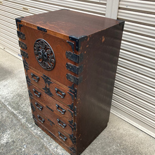 家具 ☆民芸箪笥☆和ダンス ローチェスト 幅約45cm 5段 引き出し扉5