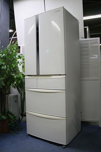 R2082) Panasonic パナソニック　6ドア冷凍冷蔵庫　NR-FV46A-W ECONAVI 455L クラフトホワイト 2015年製! 冷蔵庫 店頭取引大歓迎♪