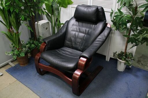 R2091) SKIPPERS Furniture 北欧ヴィンテージ スキッパーズモブラー 本革ラウンジチェア デンマーク製 椅子 店頭取引大歓迎♪