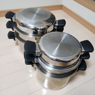 更に値下げ！アムウェイ　蒸し器つき鍋大小セット