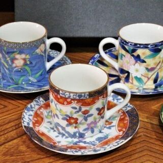 ◇お値下げしました◇天王窯 翔優作 京友禅 絵変り 珈琲碗