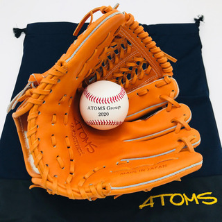 新品　限定　レア　ATOMS アトムズ　グローブ　内野手　右投　硬式　オレンジ