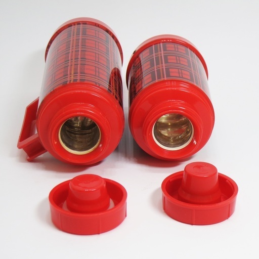 Aladdin アラジン 昭和レトロ ヴィンテージ 水筒 卓上魔法瓶 チェック柄 2本セット 美品 ムニムニ ｊｒ難波のインテリア雑貨 小物 その他 の中古あげます 譲ります ジモティーで不用品の処分