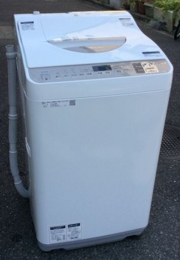 【RKGSE-341-1】特価！シャープ/SHARP/5kgタテ型洗濯乾燥機/ES-T5CBK-N/中古品/2019年製/当社より近隣地域無料配達