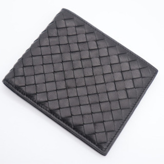 BOTTEGA VENETA/イントレチャート 二つ折り財布》ABランク 黒