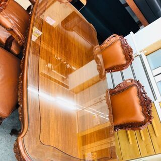 リサイクルマート大野城店　アンティークダイニング7点セット