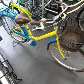 売りきれました『中古自転車』女の子24インチ　イエロー×ブルー