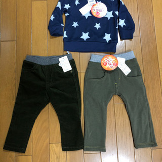 サイズ80 パンツ2本　トップス１枚　3っつセット　新品　未使用