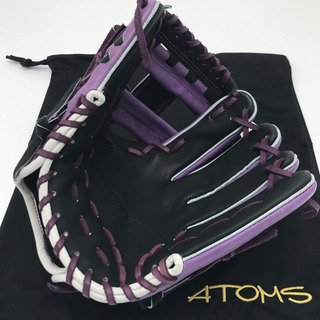 新品　限定　レア　ATOMS グローブ　内野　右投　硬式　パープル　ブラック