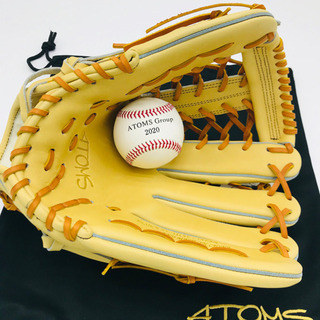 新品　ATOMS アトムズ　グローブ　外野手　右投　硬式　キャメル