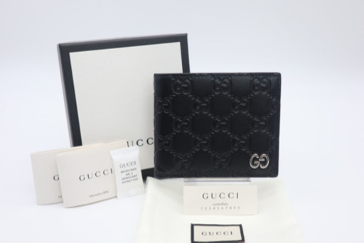 《GUCCI グッチシマ/二つ折り財布》Aランク 極美品 ブラック 箱 袋