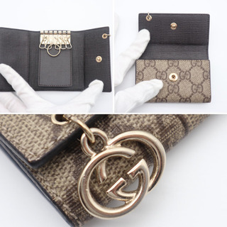 GUCCI/GGスプリーム》ベージュ ロゴチャーム 21111 ABランク 美
