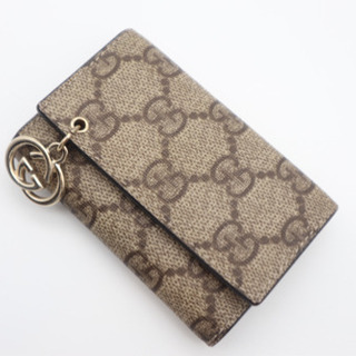 GUCCI/GGスプリーム》ベージュ ロゴチャーム 21111 ABランク 美