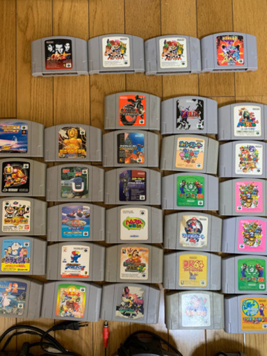 64本体+カセットx10+コントローラーx4 64本体+カセットx10+