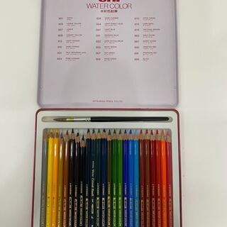 三菱 水彩色鉛筆 ユニ ウォーターカラー 24色セット 色鉛筆 ...