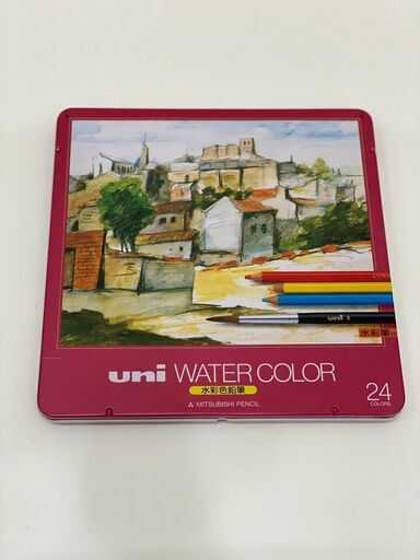 三菱 水彩色鉛筆 ユニ ウォーターカラー 24色セット 色鉛筆 画材 文具 Uni おまかせrana 藤阪のインテリア雑貨 小物 その他 の中古あげます 譲ります ジモティーで不用品の処分