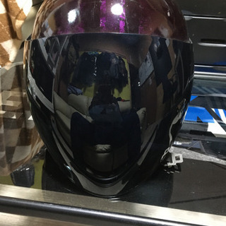 自家製パープルラップ塗装ヘルメット