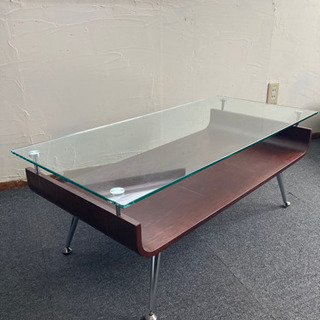ローテーブル　ディスプレー　ガラス　木　ソファー