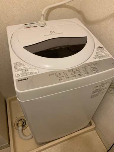 【中古・美品】◎TOSHIBA/東芝/全自動洗濯機/AW-5G6(W)/5.0kg/ホワイト/浸透パワフル洗浄/部屋干しモード/家電