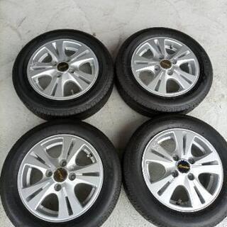 BRIDGESTONE ☆取り付け無料☆155/65/13 アルミホイール付きバリ山 
