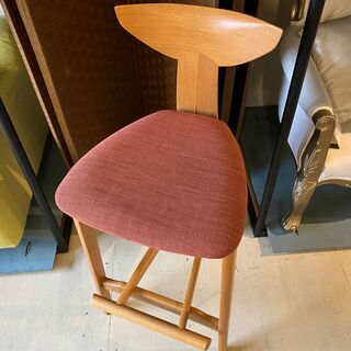 シラカワ 飛騨家具 カウンターチェア スツール ナチュラル 中古品①