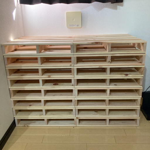 パレットベッド 木製 国産檜 16枚 正方形 小さめ DIY すのこベッド