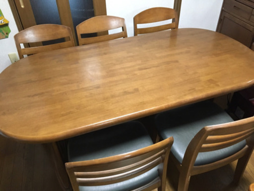 ダイニングテーブル 6人掛け 椅子6脚セット（11/1〜8引き取り限定）