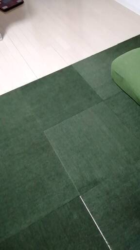 ニトリのタイルカーペットグリーンのみ10枚あります Nachi 初台のカーペット マット ラグの中古あげます 譲ります ジモティーで不用品の処分