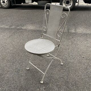 ガーデンチェア 折り畳み式 鉄製 チェア 椅子 中古品①