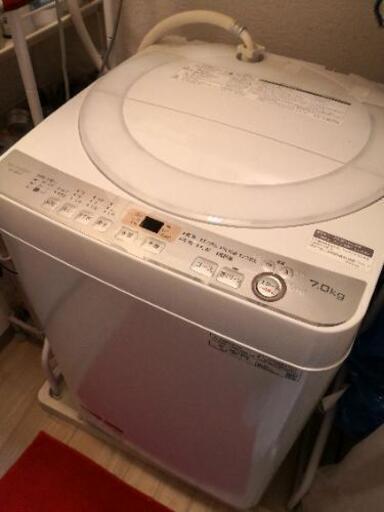 【美品】シャープ ES-GE7C-W 全自動洗濯機 (洗濯7kg) ホワイト