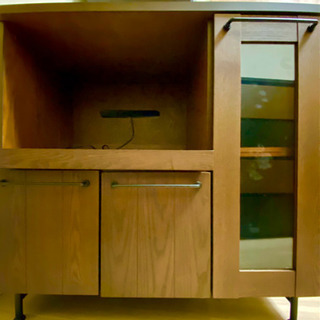 値下げしました】【LOWYA】食器棚-タイプABセット-ブラウン（定価約6万円）