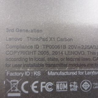 Lenovo ThinkPad X1 Carbon 第３世代