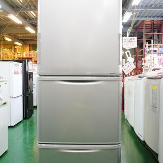 2019年製 シャープ 3ドア両開き冷蔵庫 SJ-W351E-S。当店の不具合時返金