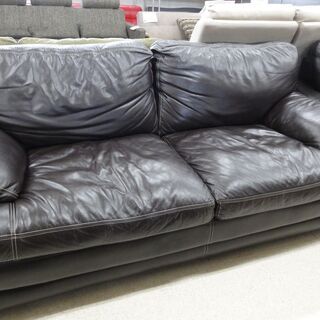 二人掛けソファ 合皮 黒 【ユーズドユーズ名古屋天白店】 J255