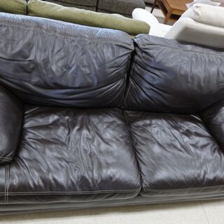 2人掛けソファ 合皮 ブラック【ユーズドユーズ名古屋天白店】 J344