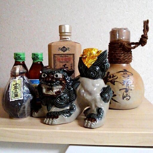 つくば市内/周辺、改札口可　　泡盛古酒、焼酎 ミニボトル～4合 6本セット；瑞穂 シーサー陶器ボトル、千年の響、十年の一滴（終売）、神村、瑞泉、桜泉 陶器（終売品）