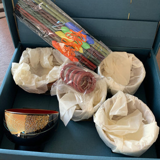 kansai  漆汁椀、お箸、箸置きセット