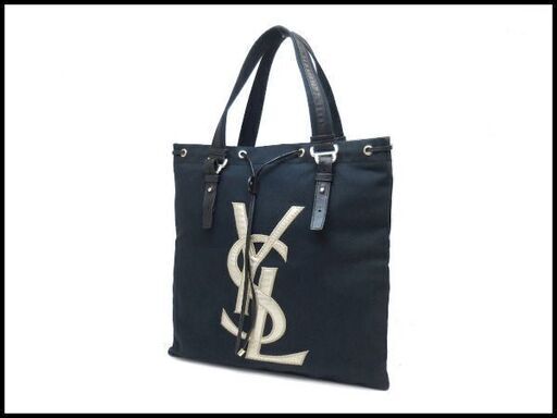 YSL イヴ サンローラン カハラ トートバッグ ショルダーバッグ 黒 金