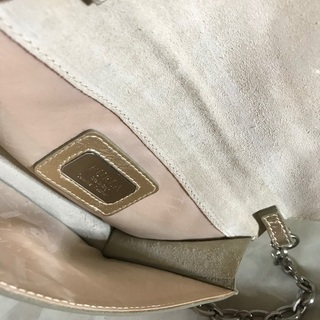 バッグ FURLA フルラ シルバーチェーンゴールド×スエードレザーワンショルダーバッグ パーティバッグ