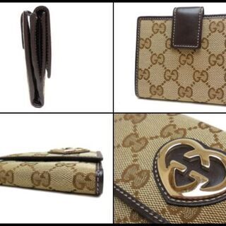 【GUCCI】二つ折り財布 GUCCI(グッチ) / 2つ折り財布/--/IVO/総柄/レディース/245731