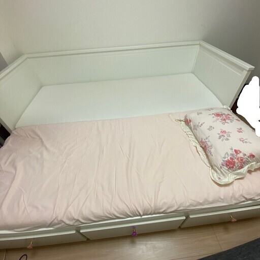【美品】IKEA イケア　ヘムネスベッド 収納付きベッド